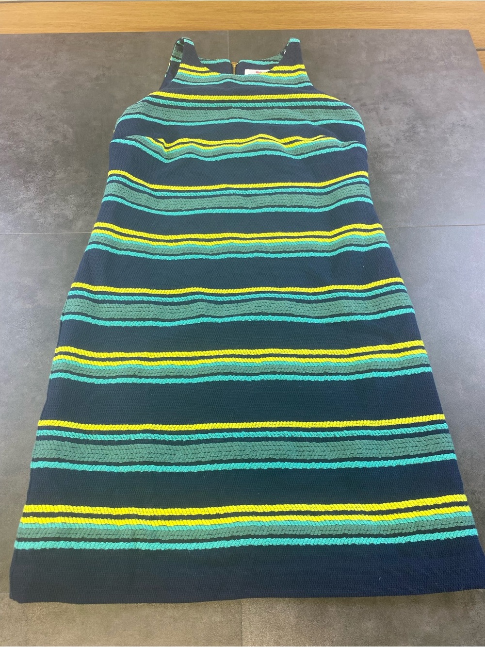 Vineyard Vines Navy, Teal‎ & Yellow Striped Midi Dress size 0